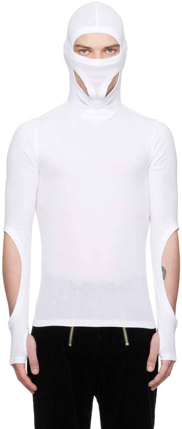 

Белая водолазка-маска Interlock Dion Lee, Белый, Белая водолазка-маска Interlock Dion Lee
