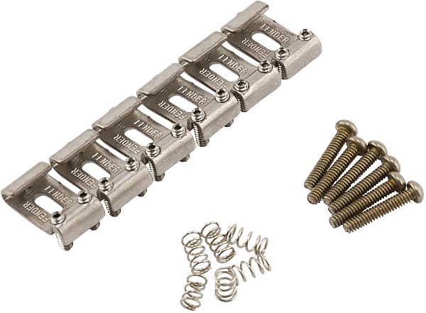 099-7203-000 Комплект бриджа для гитары Fender Road Worn Nickel Strat 099-7203-000   Fender Road Worn Nickel Strat Guitar Bridge Section Kit - фото