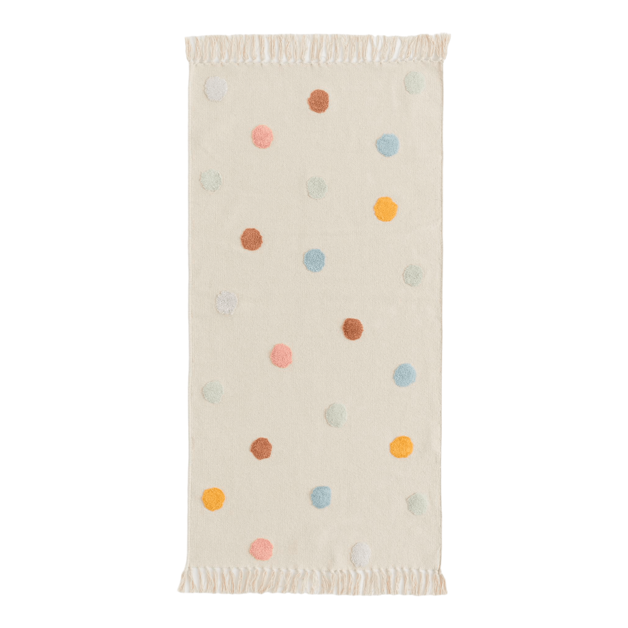 Ковер H&M Home Tufted-pattern Cotton, светло-бежевый/цветной горошек