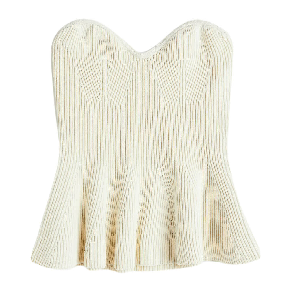

Топ H&M Rib-knit Peplum, кремовый