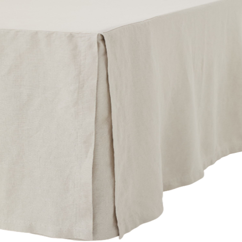 Подзор для кровати из стираного льна H&M Home Washed Linen, бежевый