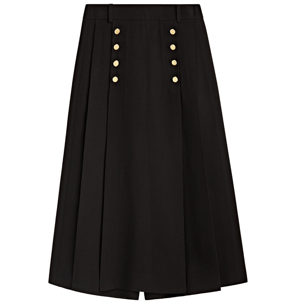 

Юбка-шорты Massimo Dutti With Golden Buttons, черный