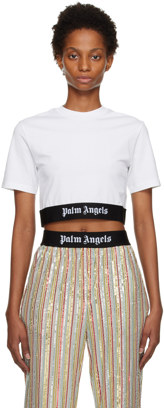 

Белая футболка с логотипом Palm Angels
