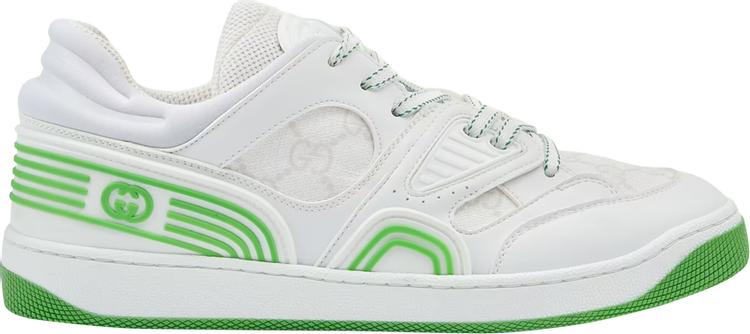 Кроссовки Gucci Wmns Basket White Green, белый - фото