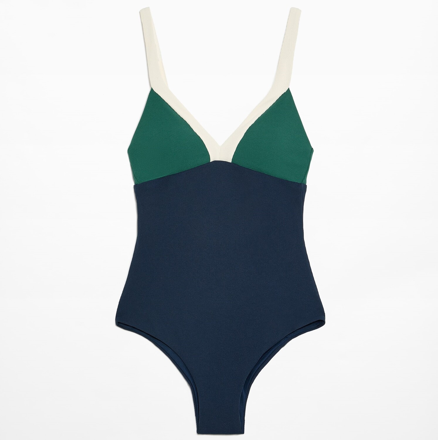 

Купальник Oysho Colour Block Piqué Triangle, темно-синий, зеленый