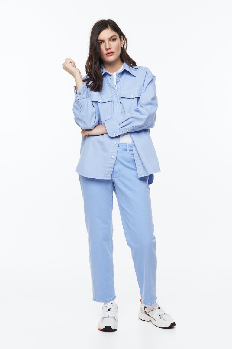 Узкие классические джинсы до щиколотки H&M, светло-синий фото