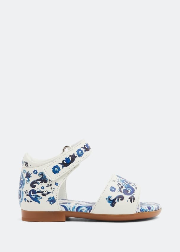 

Сандалии DOLCE&GABBANA Majolica-print calfskin sandals, принт