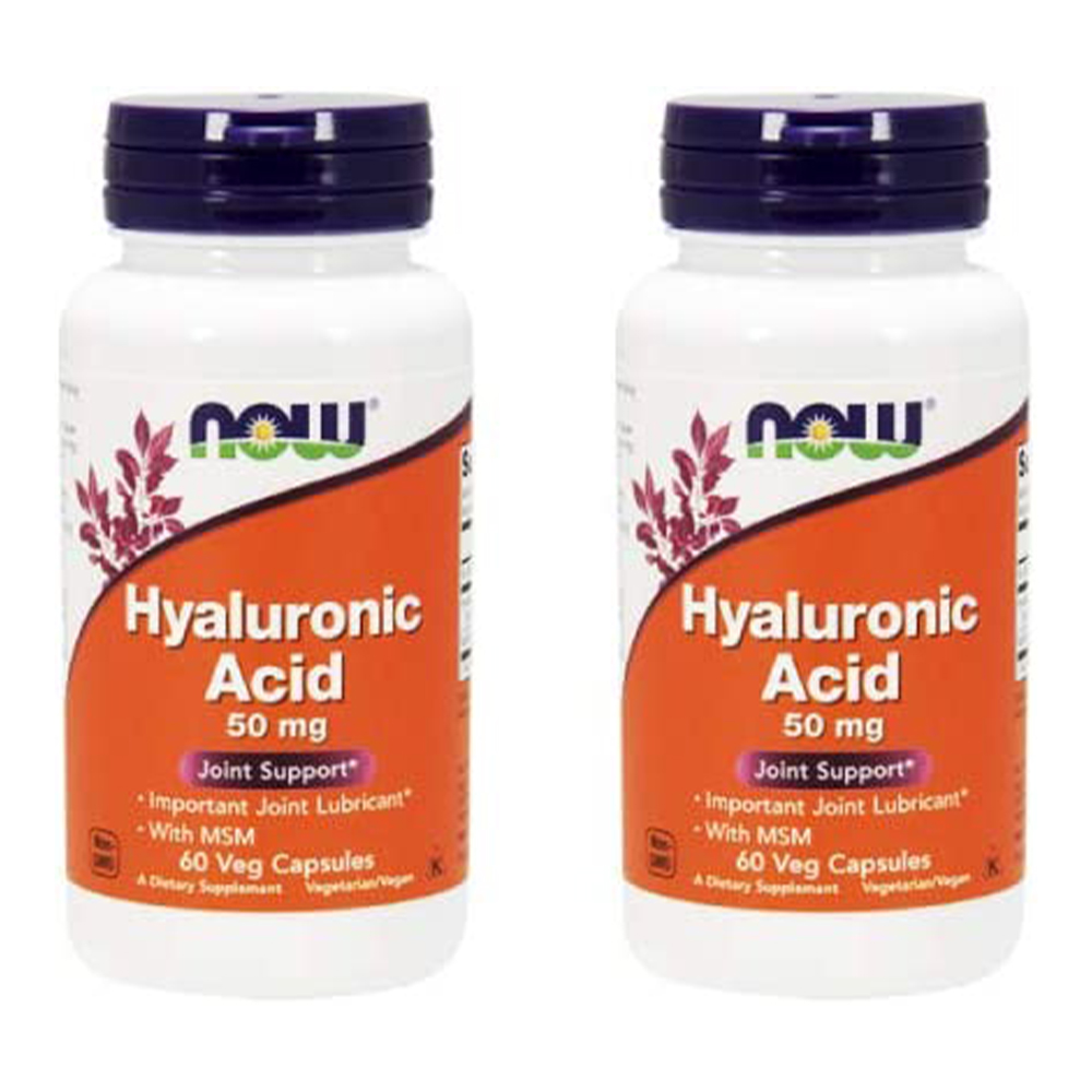 Пищевая добавка Now Foods Hyaluronic Acid With MSM, 50 мг, 2 предмета, 60х2 капсул