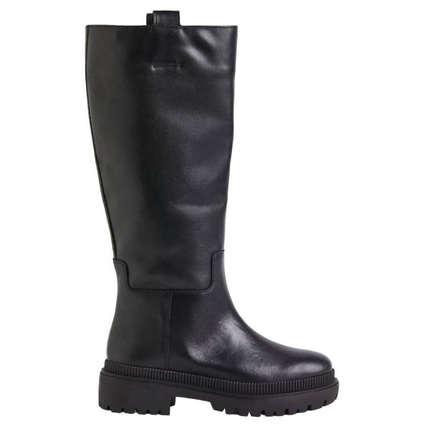 Сапоги H&M Leather Knee-High, черный сапоги zara leather chunky heel knee high чёрный