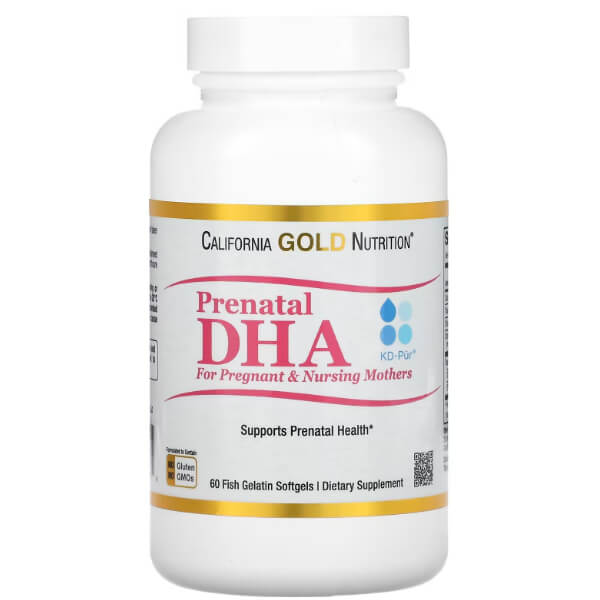 Пренатальная ДГК для беременных и кормящих женщин California Gold Nutrition 450 мг, 60 капсул thorne пренатальная дгк 60 капсул