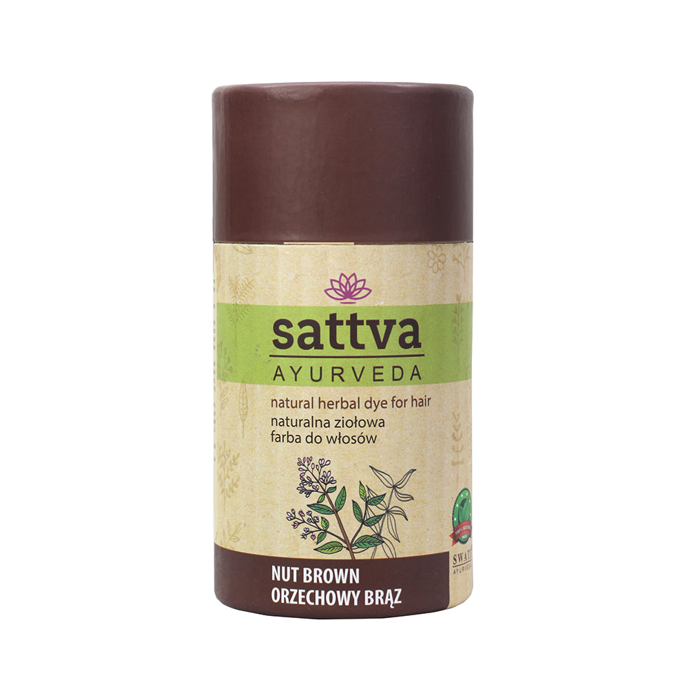 Sattva Natural Herbal Dye for Hair натуральная краска для волос на травах Орех Коричневый 150г