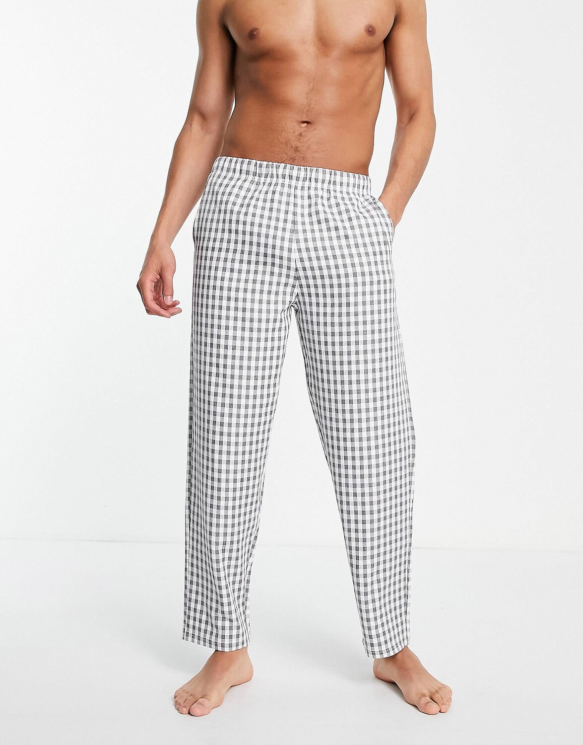 

Тканые брюки для отдыха в клетку ASOS DESIGN
