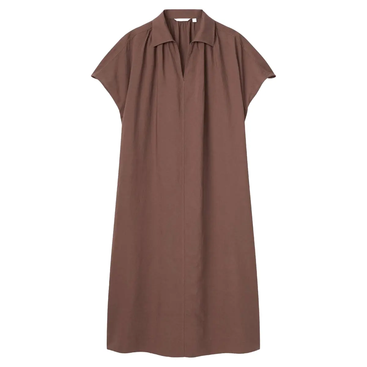 Платье короткое из льна Uniqlo, коричневый