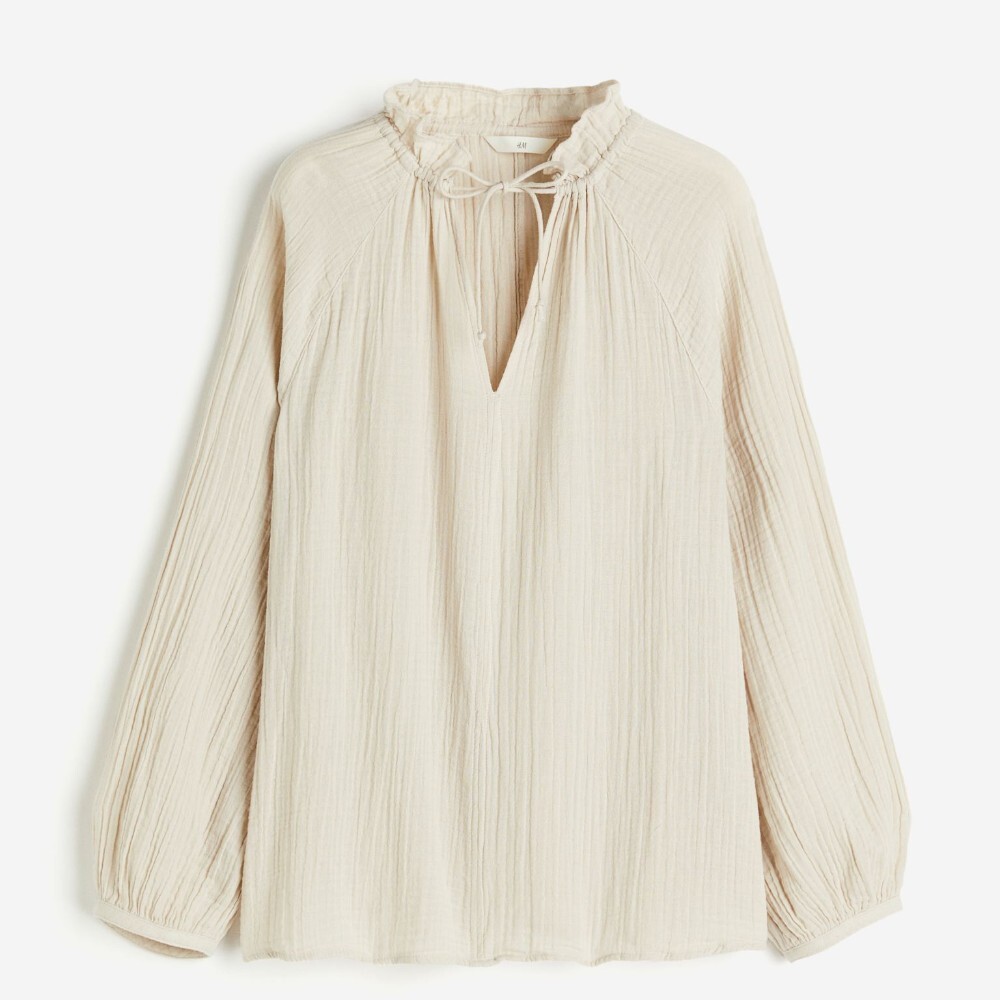 

Блузка H&M Muslin Pullover, светло-бежевый