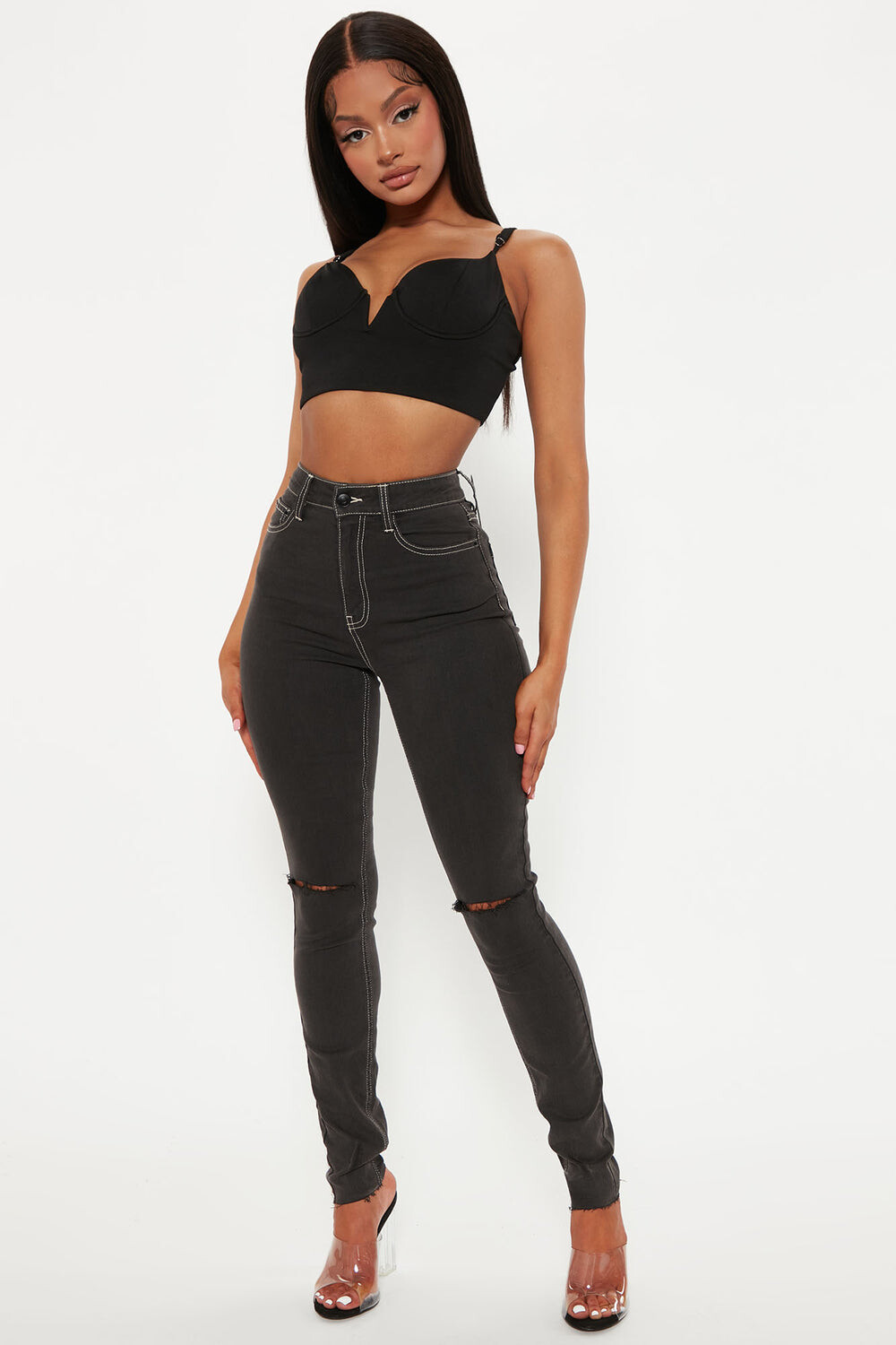 

Джинсы скинни Fashion Nova ZD56637K, черный