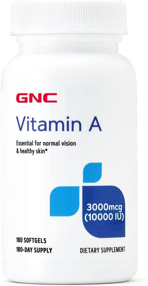 Витамин А GNC, 10 000 МЕ, 180 капсул витамин а gnc 10 000 ме 180 капсул