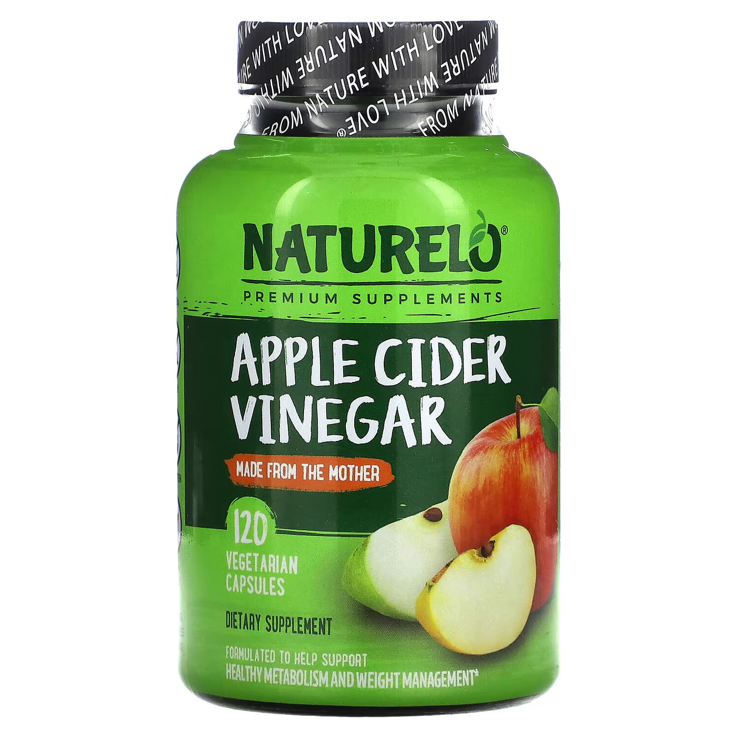 

NATURELO, яблочный уксус с кето-солями и маслом MCT, 120 вегетарианских капсул