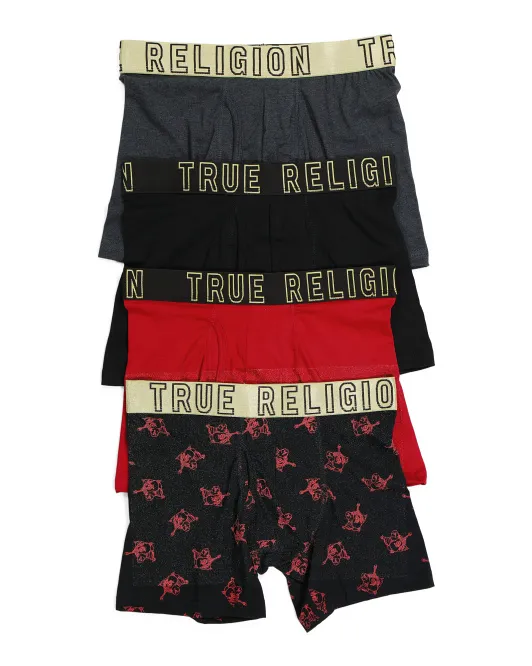 

Трусы-боксеры из эластичного хлопка, 4 шт True Religion, красный