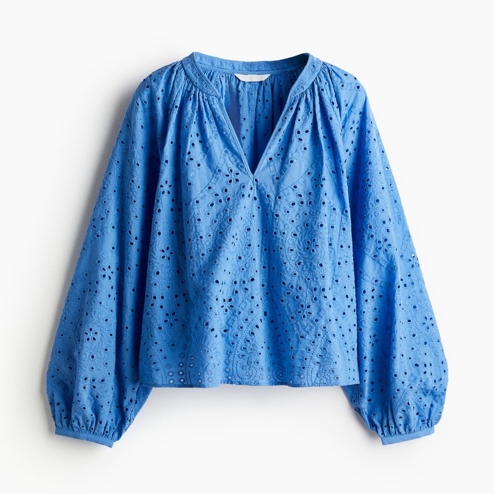 

Блузка H&M Eyelet Embroidery, синий