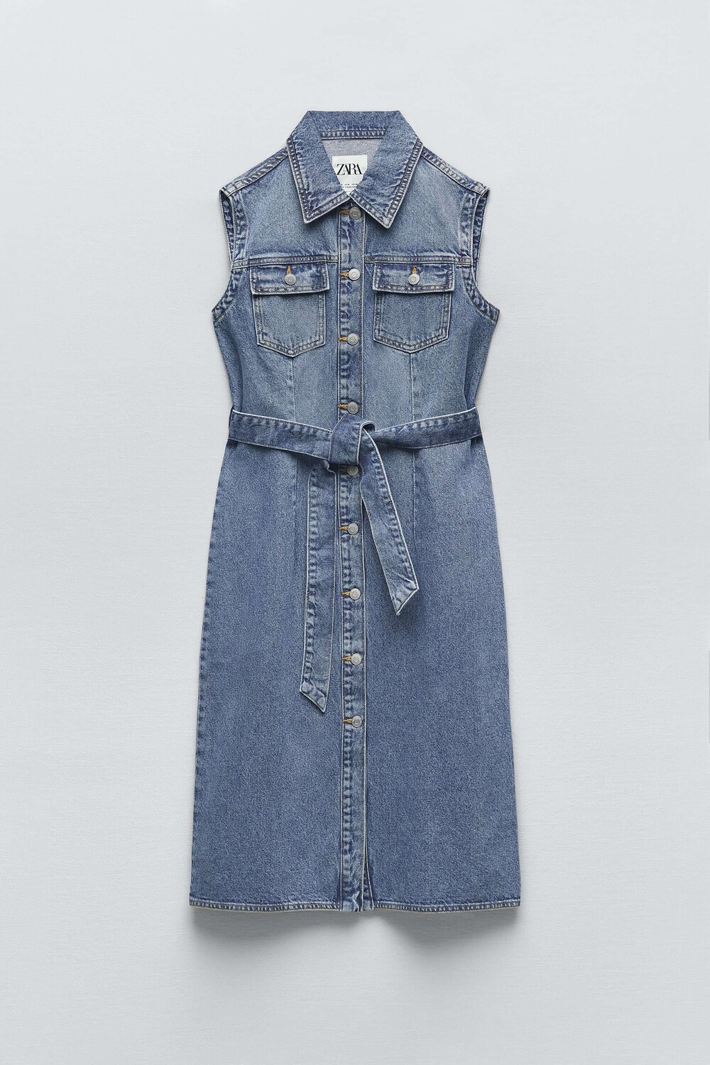 

Платье Zara Denim, выцветший синий