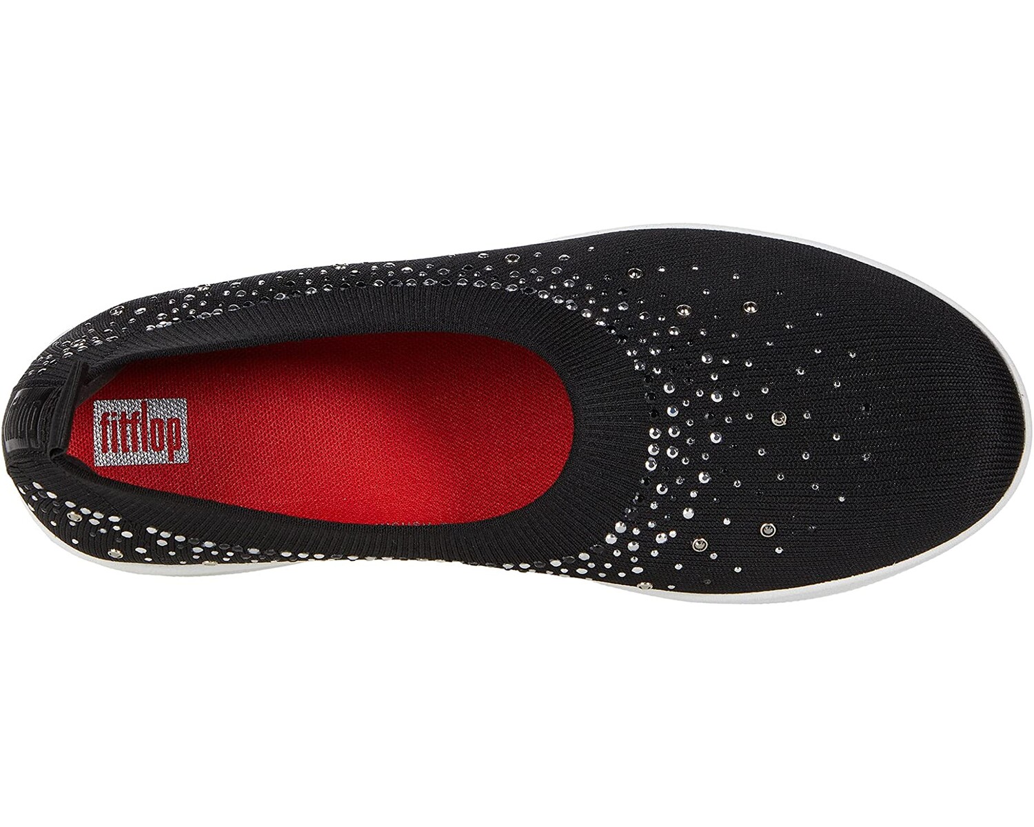 

Туфли на плоской подошве Uberknit Ombre Crystal Ballerina FitFlop, черный