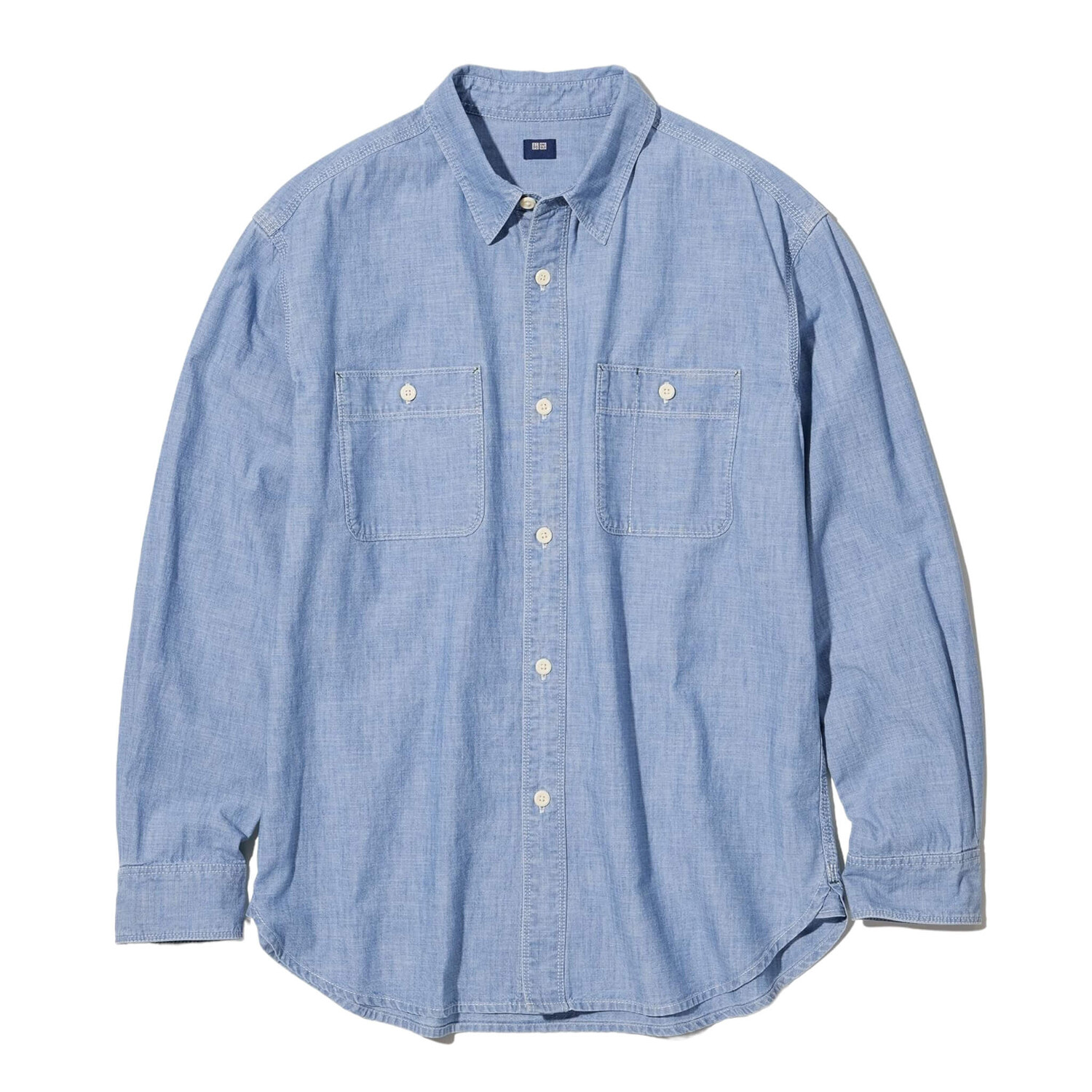 

Рубашка Uniqlo Chambray Regular Fit Work, голубой