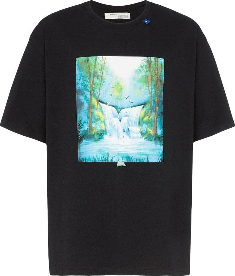 Футболка Off-White Waterfall Short Sleeve Over Tee 'Black / Multicolor', черный - фото