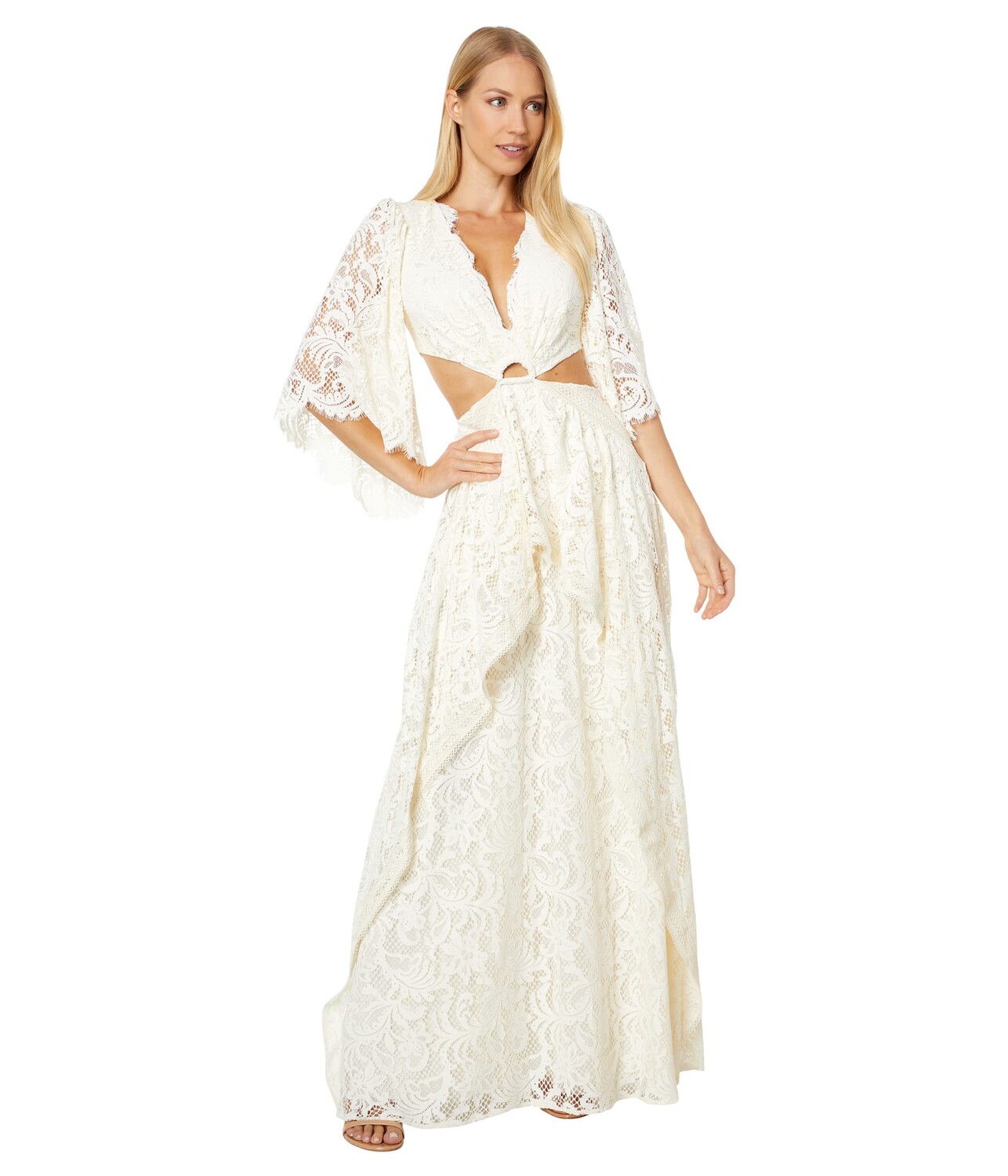 

Платье BCBGMAXAZRIA, Long Scalloped Lace Dress