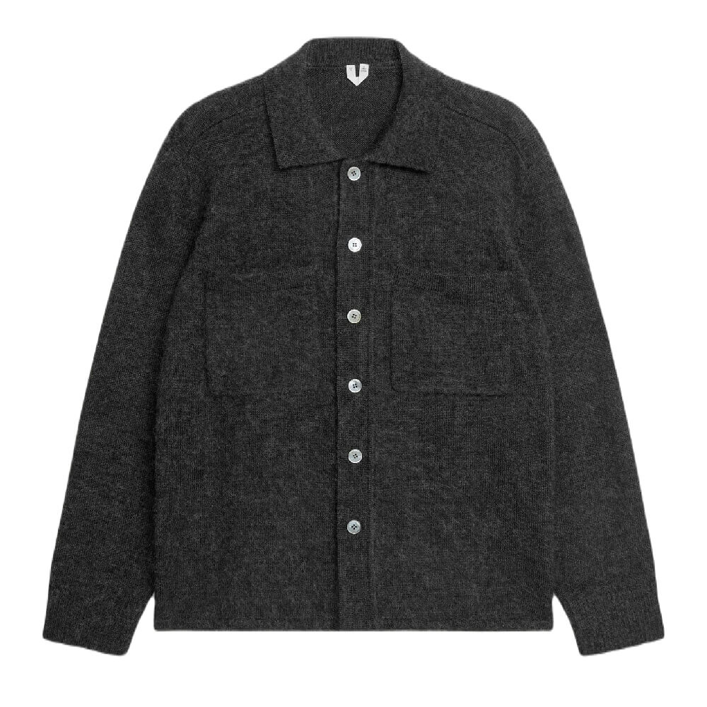

Кардиган-рубашка H&M x Arket Shirt-style wool, темно-серый