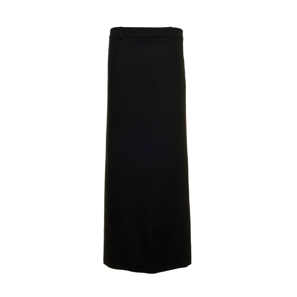 

Юбка Balenciaga Wool Longuette With Back Slit, чёрный