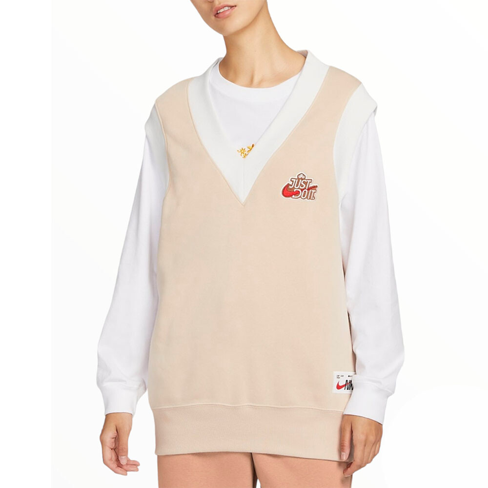 

Жилет Nike Oversized Fleece, бежевый