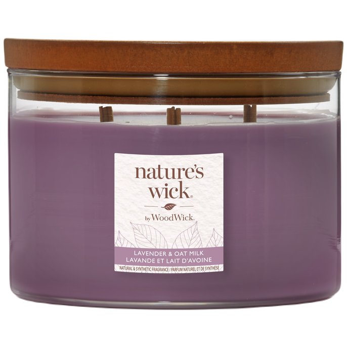 Nature's Wick By WoodWick Lavender&Oatmilk ароматическая свеча, 433 г