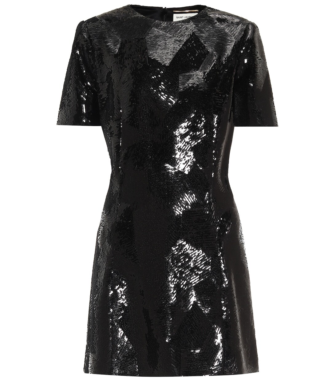 

Мини-платье с пайетками SAINT LAURENT, черный