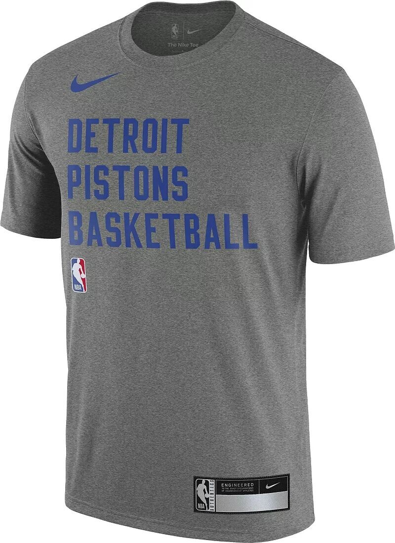 

Мужская серая тренировочная футболка Nike Detroit Pistons