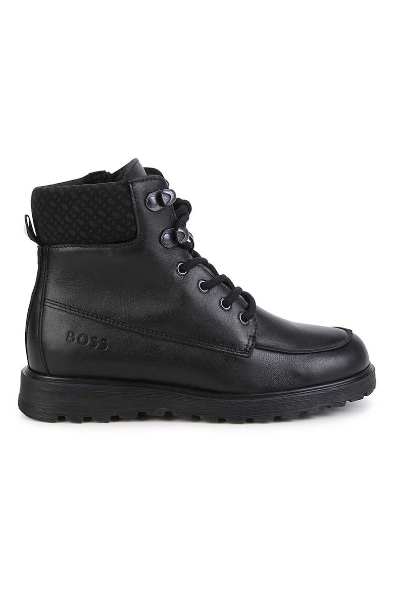 

Кожаные ботинки с тиснением логотипа Boss Kidswear, черный