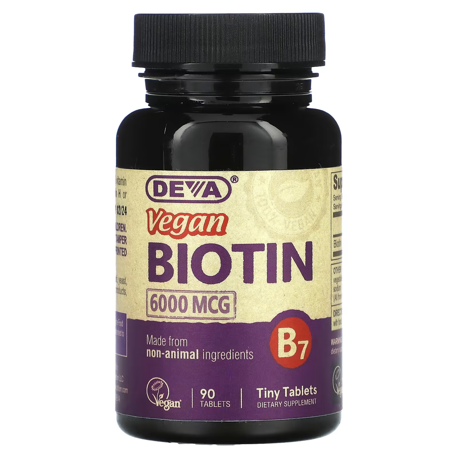 Пищевая добавка Deva Биотин, 90 капсул пищевая добавка nutricost биотин 240 капсул