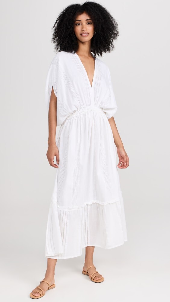 

Платье Lemlem Abira Plunge Neck, белый