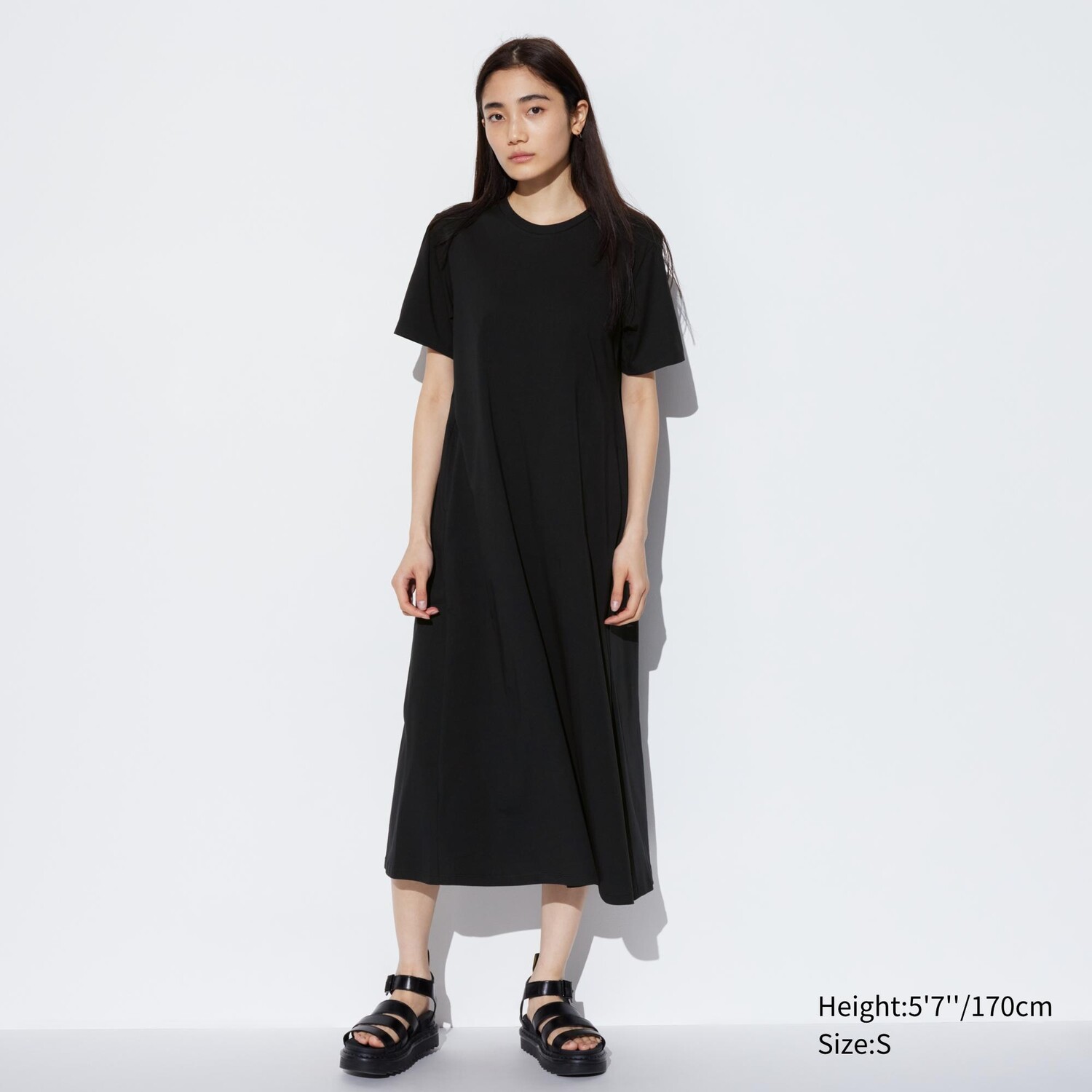 

Платье из хлопка airism UNIQLO, черный