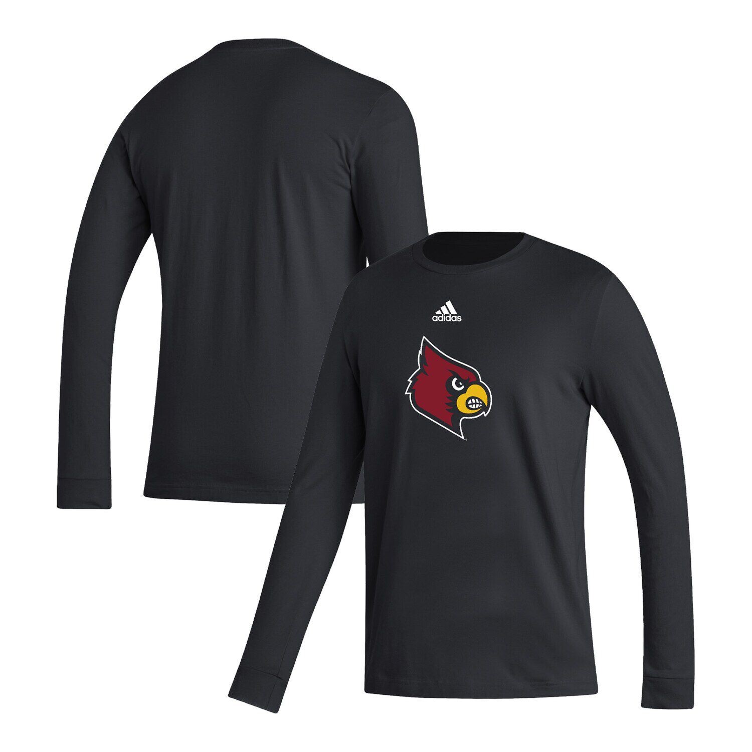 

Мужская черная футболка с длинным рукавом и логотипом adidas Louisville Cardinals Locker Fresh