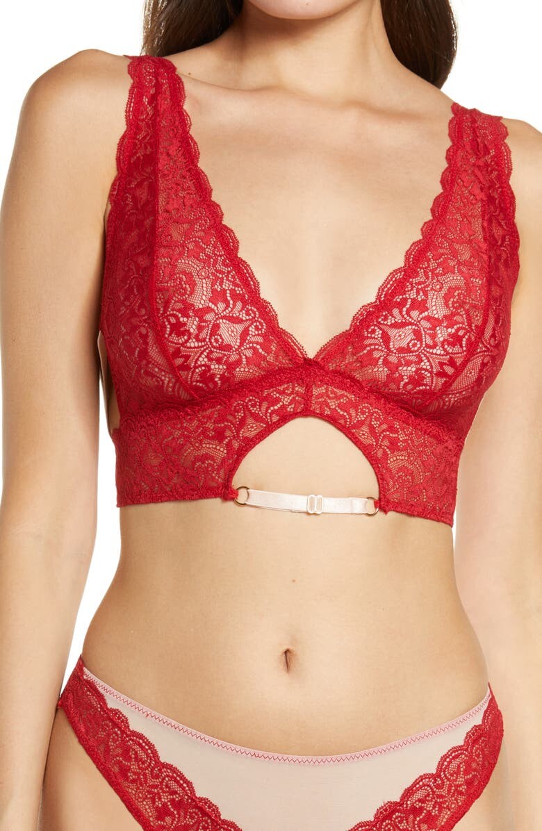 

Николетт кружево и сетчатый бюстгальтер без косточек HONEYDEW INTIMATES