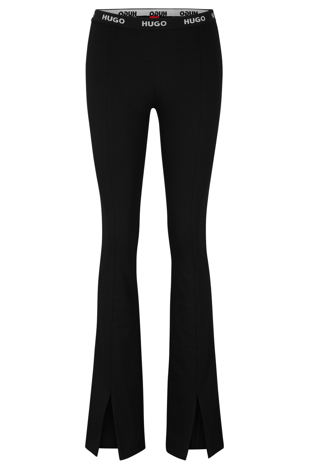 

Брюки Hugo Boss Slim-fit Trousers In Stretch Fabric With Slit Hems, черный