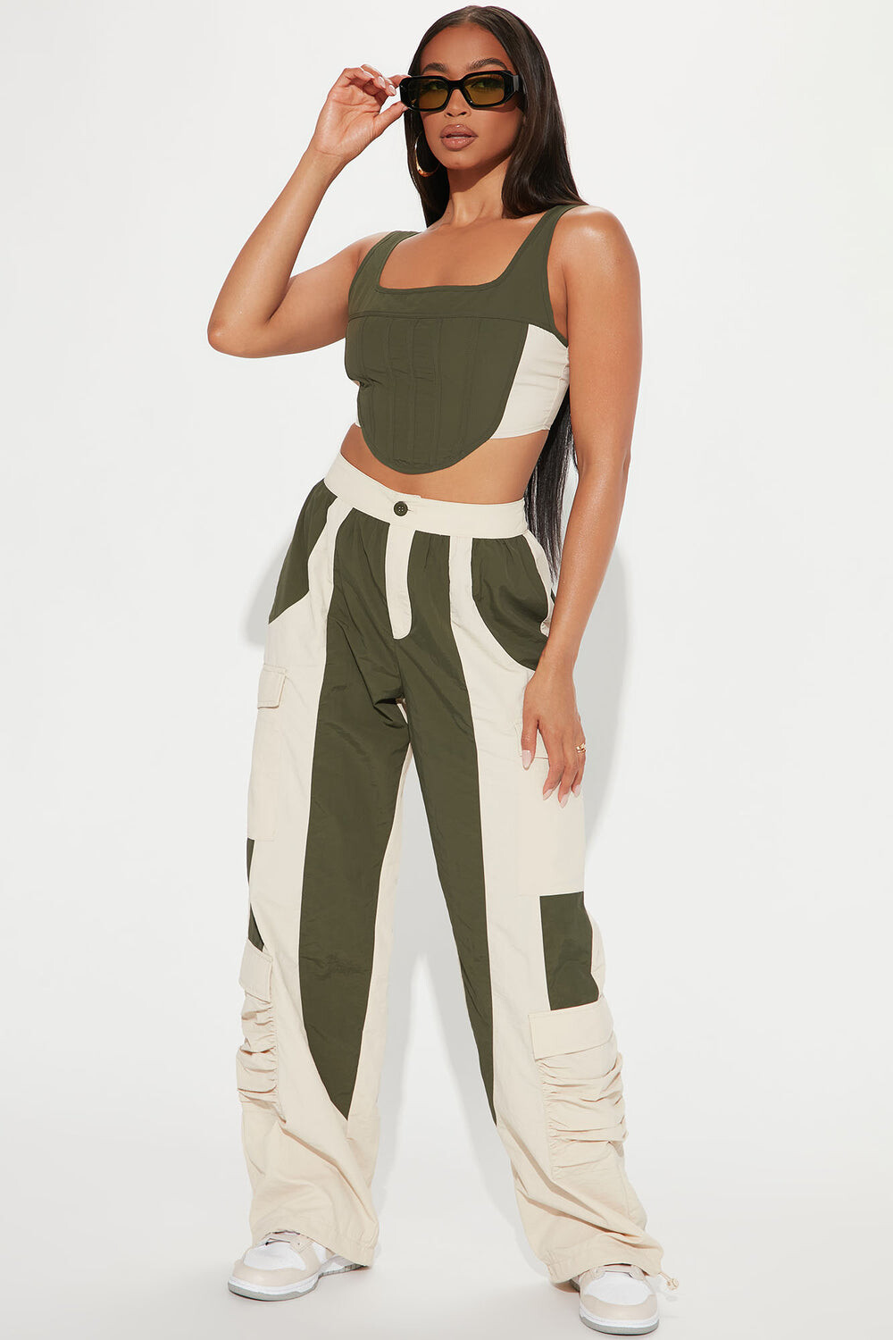 

Брюки карго Fashion Nova TP4192C, оливковый, Зеленый