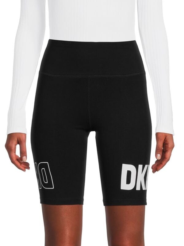 

Шорты DKNY Reflect с высокой посадкой и логотипом, черный / белый