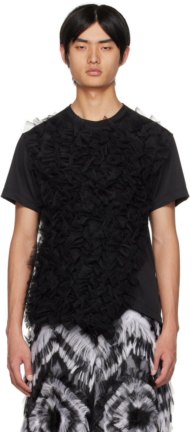 

Черная футболка с рюшами Comme des Garçons Homme Plus