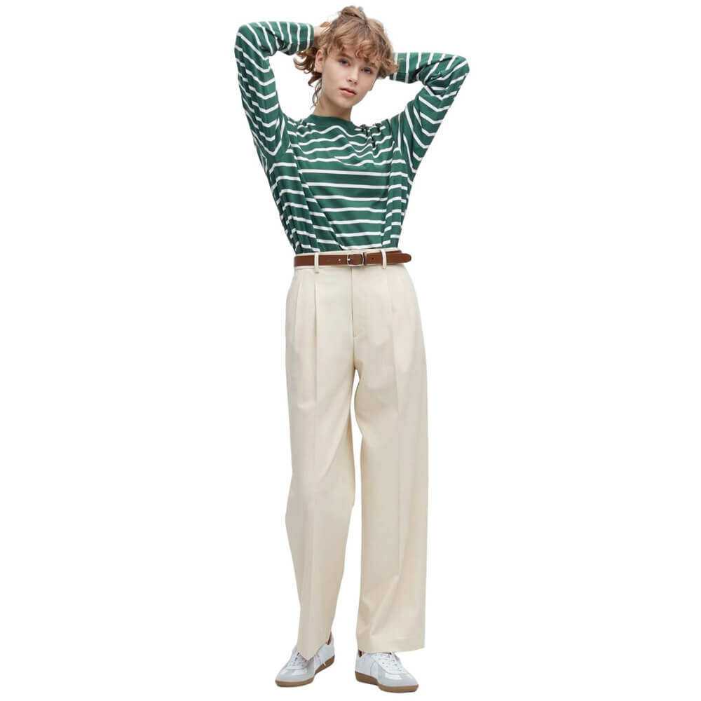 

Брюки Uniqlo Pleated Loose Trousers (Spring New Arrival), кремовый