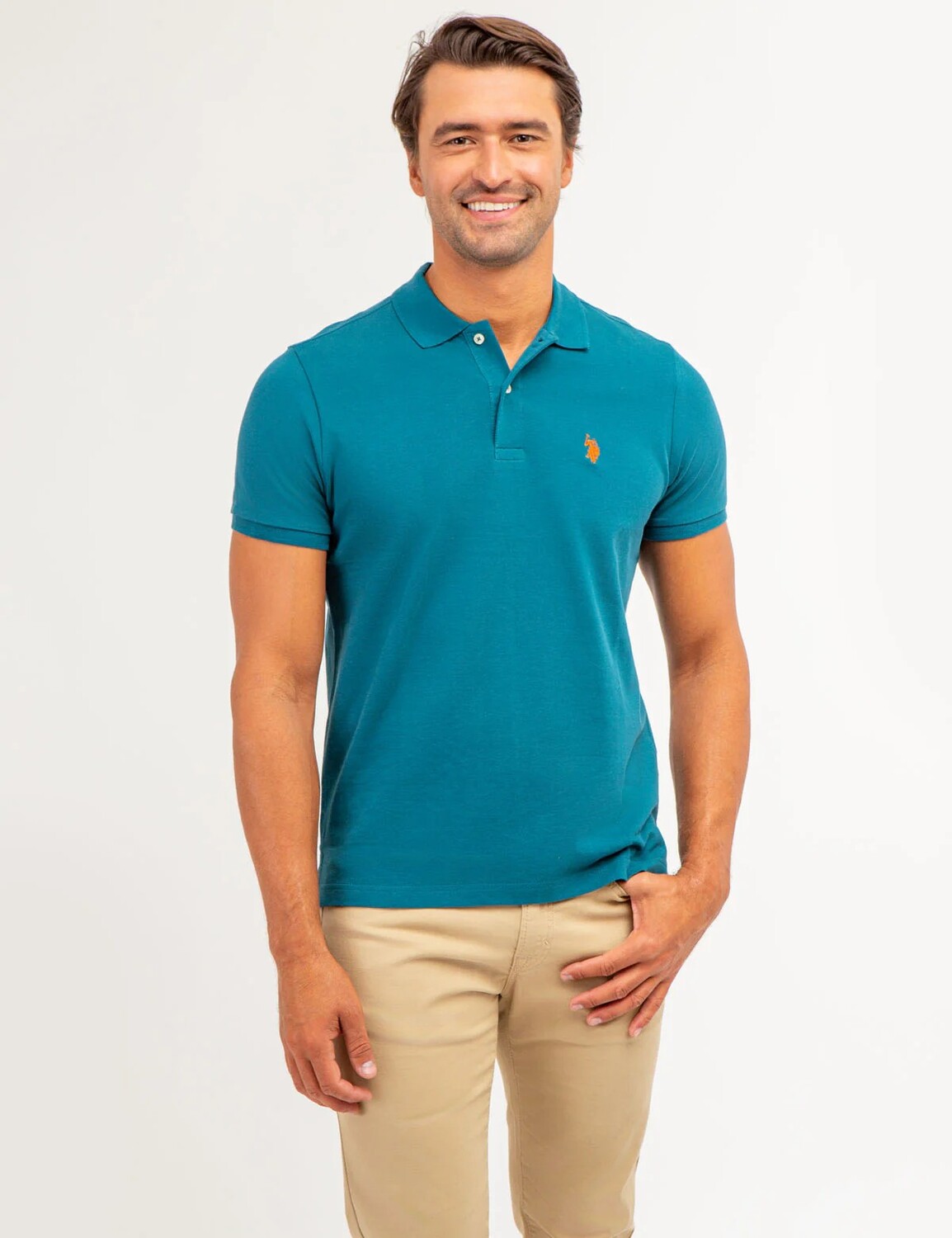 

Футболка поло U.S. Polo Assn. Solid Pique Small Logo, зеленый