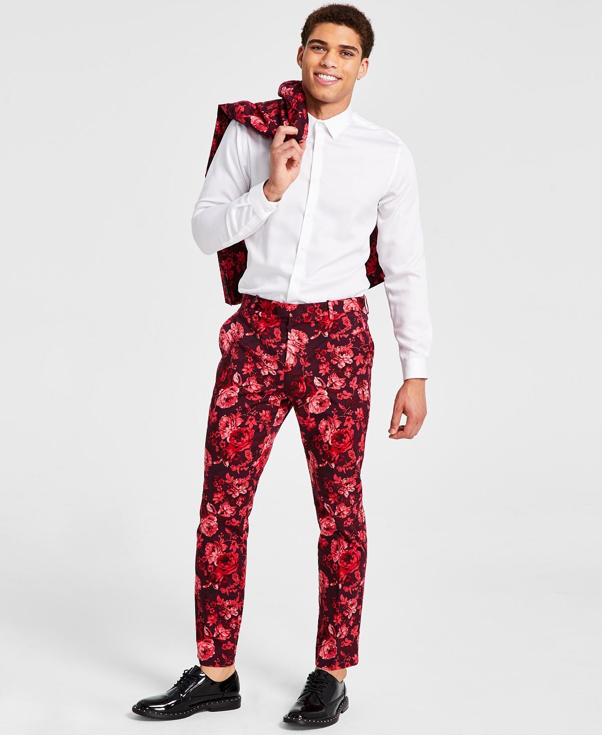 

Мужские брюки roscoe slim-fit с цветочным принтом, созданные для macy's INC International Concepts