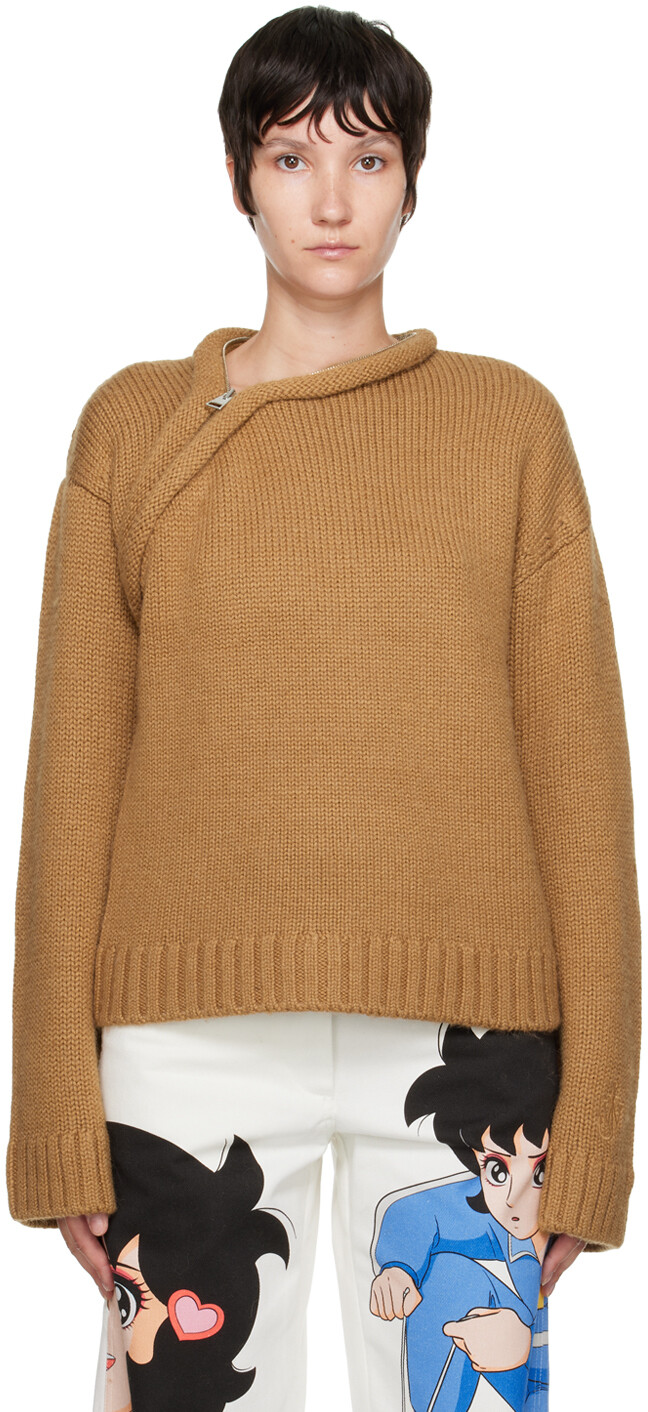 

Светло-коричневый свитер с вырезом на молнии JW Anderson