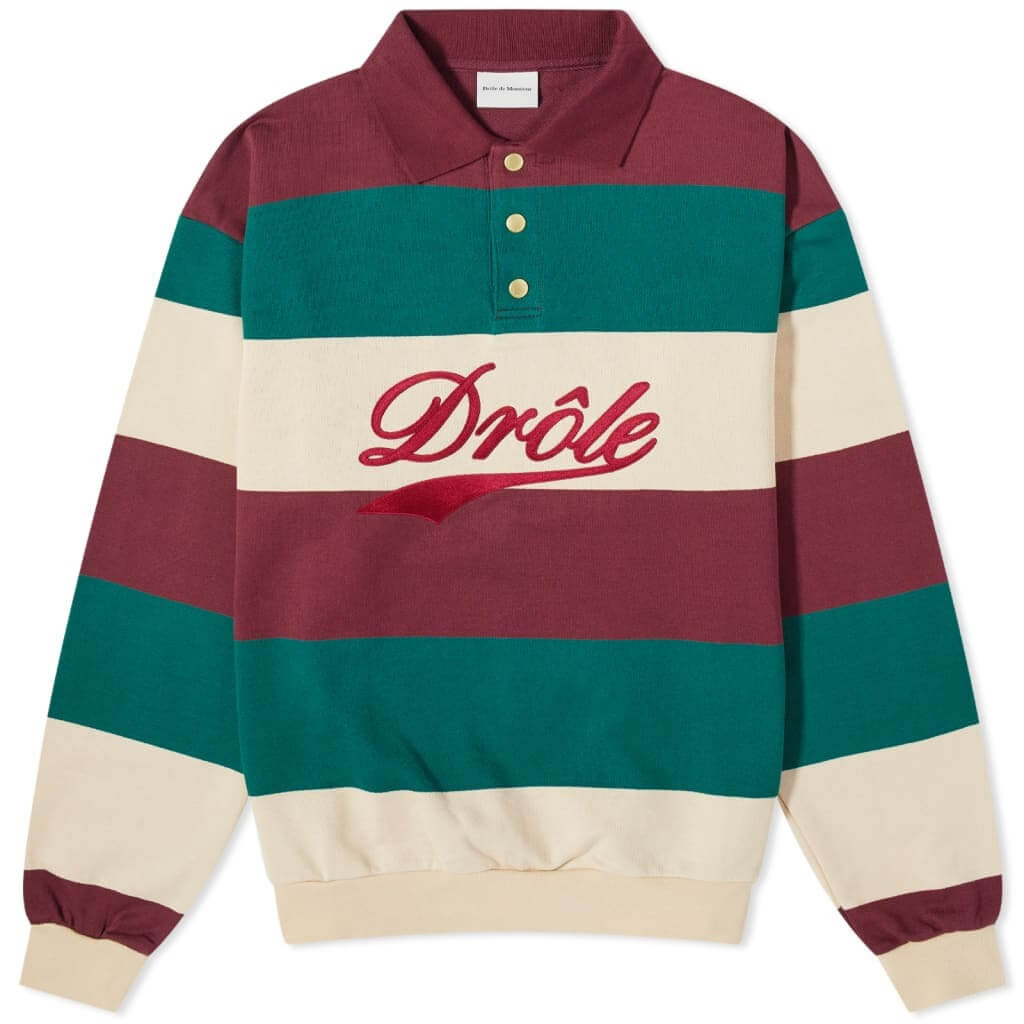 

Лонгслив Drôle De Monsieur Stripe Logo Rugby, бордо