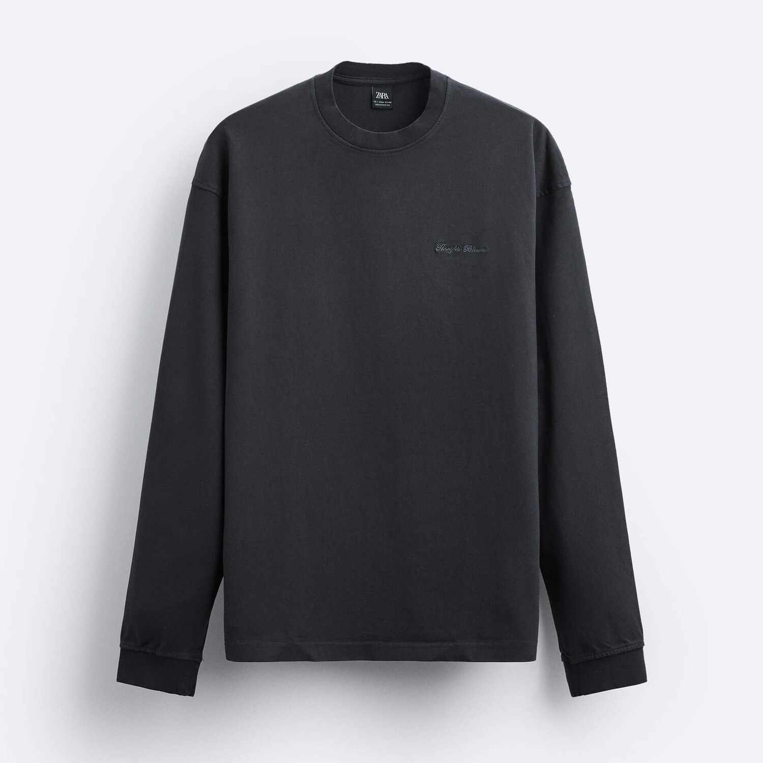 

Толстовка Zara Acid Wash, серо-черный